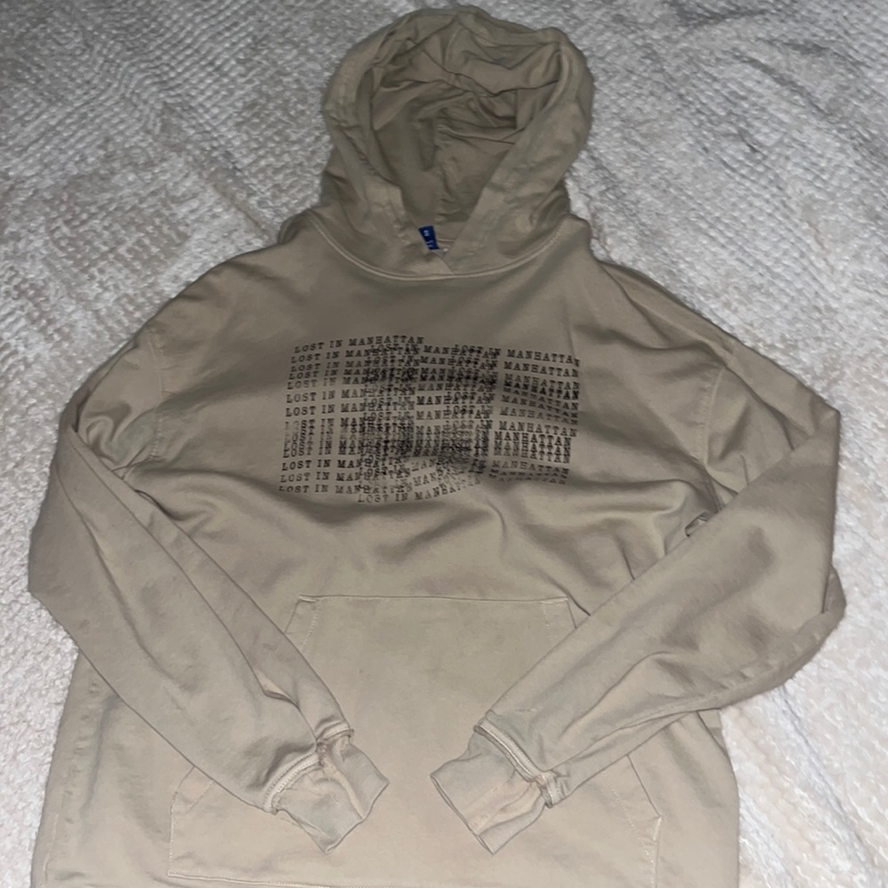 Size US Small H&M LostInManhattan Design Hoodie Color Tan Made with 100% cotton
